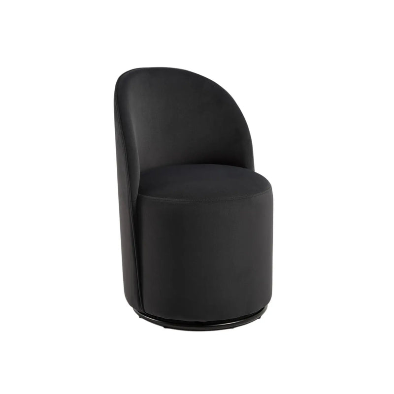 Black Velvet Curved Back Swivel Dining Arm Chair Homeroots Kitchen & Dining