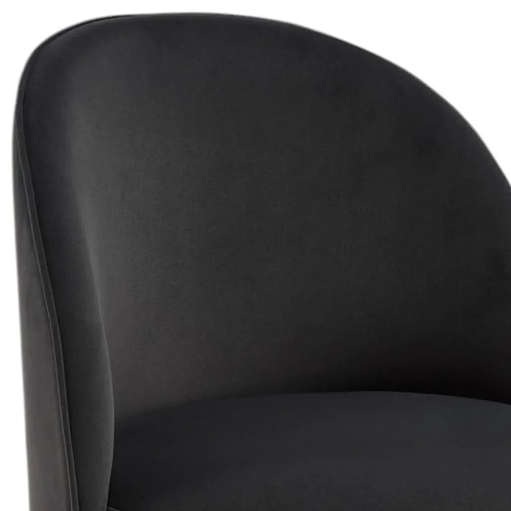 Black Velvet Curved Back Swivel Dining Arm Chair Homeroots Kitchen & Dining