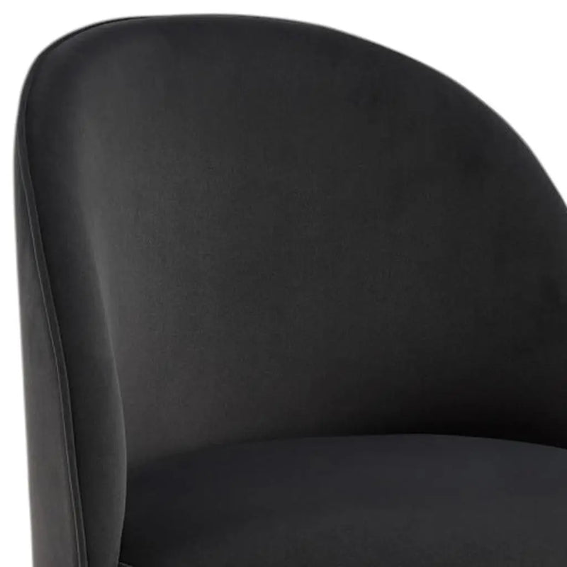 Black Velvet Curved Back Swivel Dining Arm Chair Homeroots Kitchen & Dining