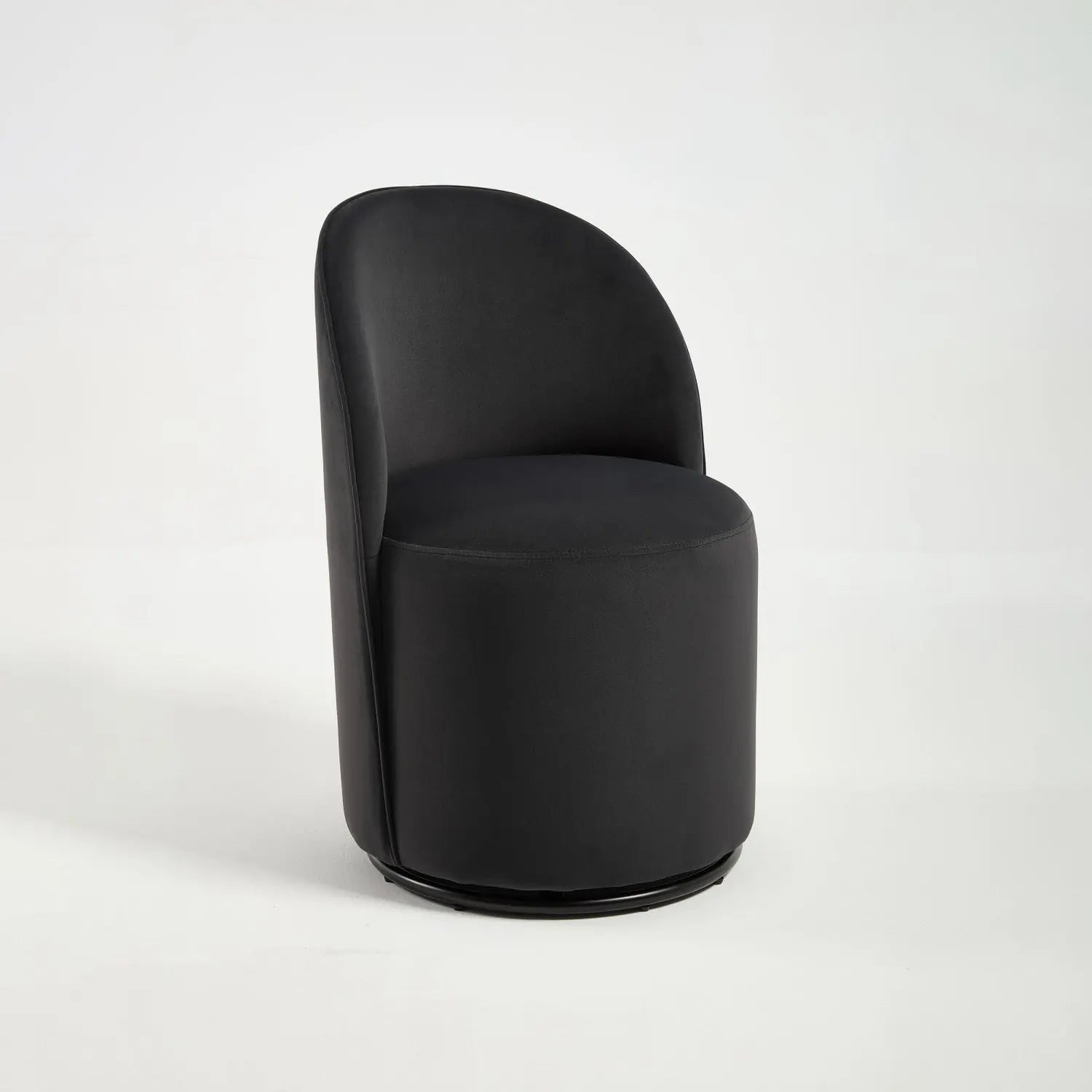 Black Velvet Curved Back Swivel Dining Arm Chair Homeroots Kitchen & Dining