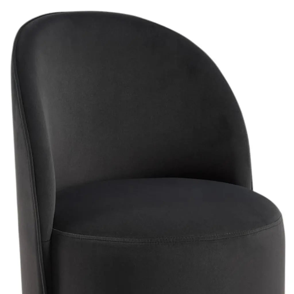Black Velvet Curved Back Swivel Dining Arm Chair Homeroots Kitchen & Dining