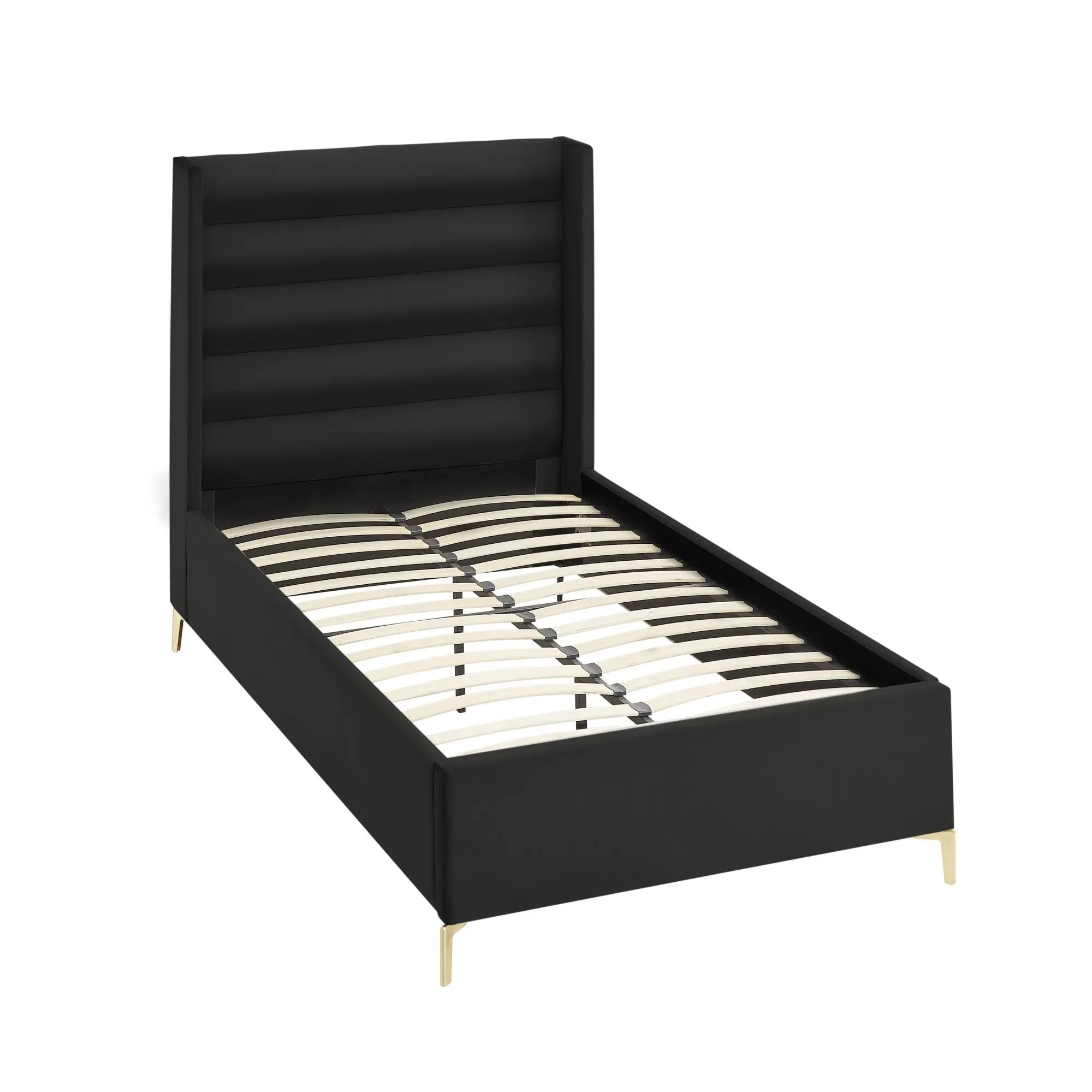 Black Velvet Upholstered Full Bed Frame Homeroots Bed & Bath