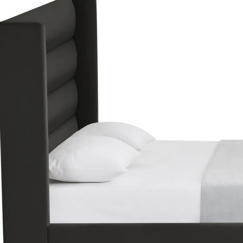 Black Velvet Upholstered King Bed Frame Homeroots Bed & Bath
