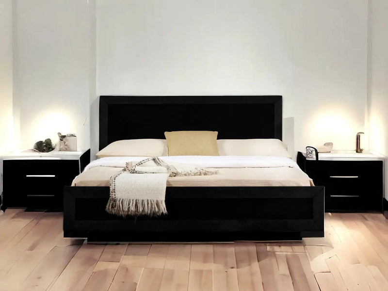 Black Wood Queen Bed Frame Homeroots Bed & Bath