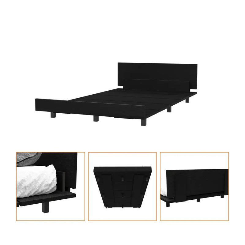 Black Wood Twin Bed Frame Homeroots Bed & Bath