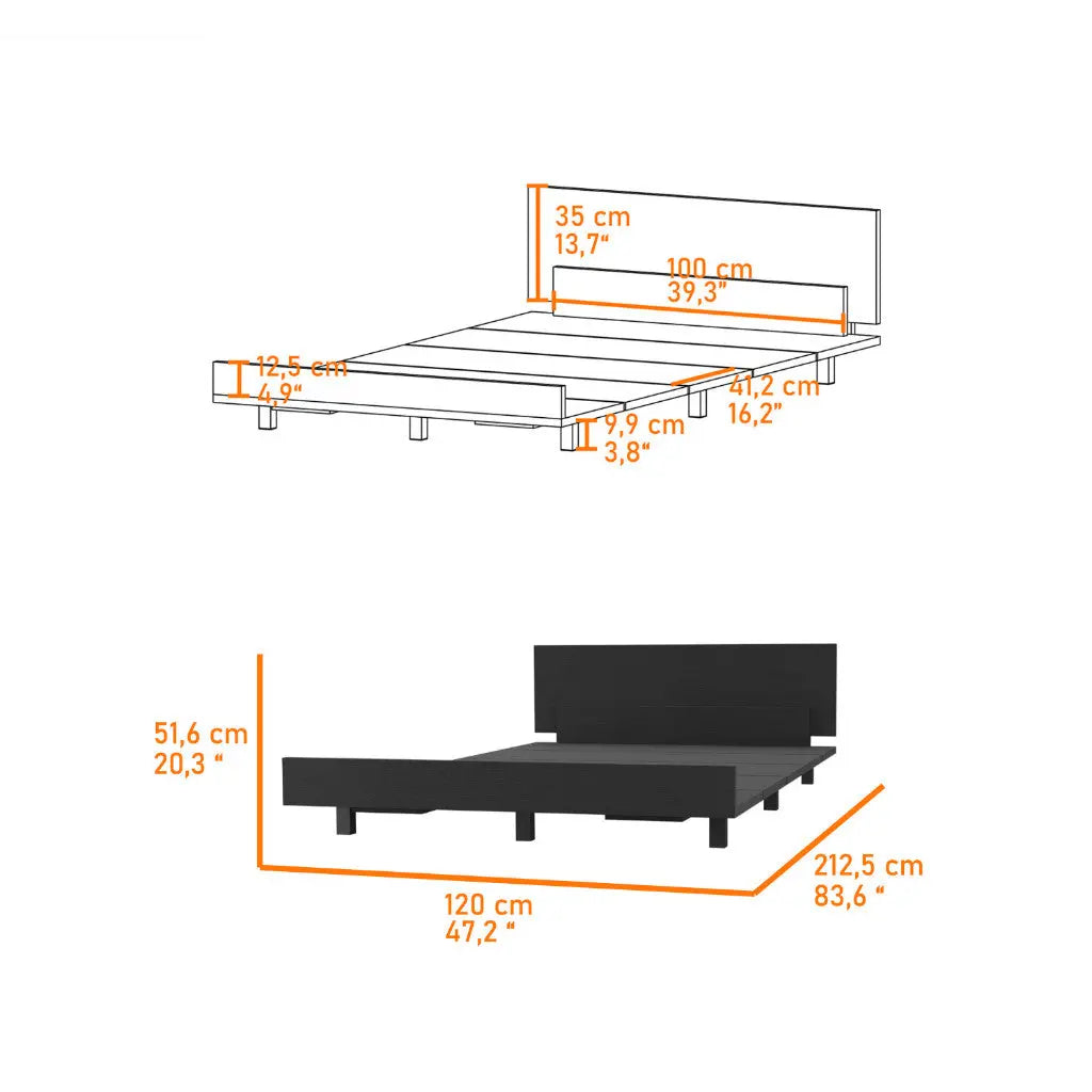 Black Wood Twin Bed Frame Homeroots Bed & Bath
