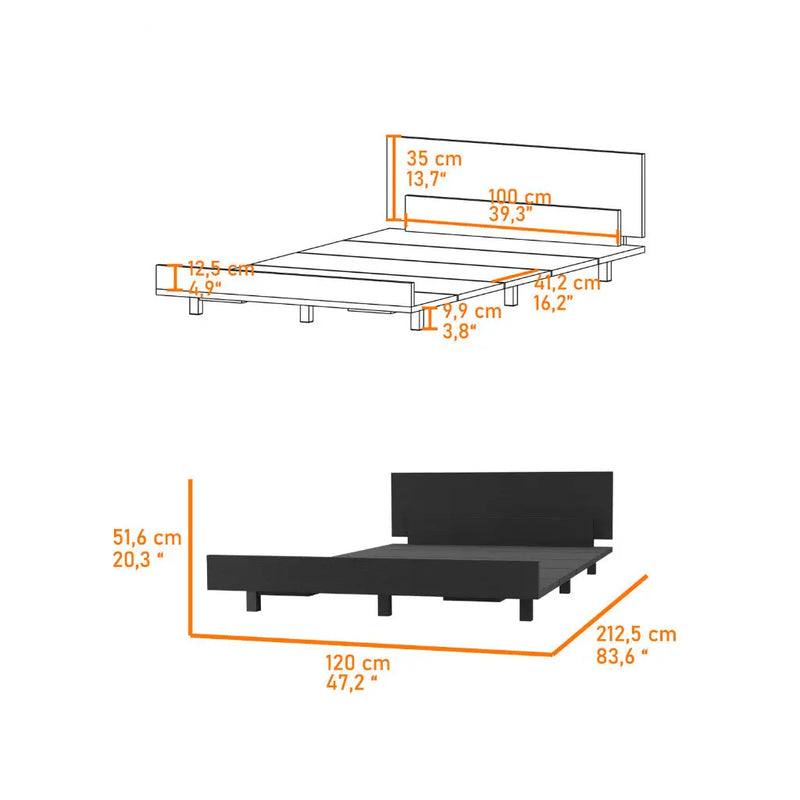 Black Wood Twin Bed Frame Homeroots Bed & Bath