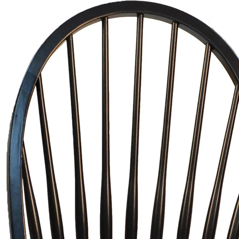 Black Wood Windsor Back Dining Side Chair Homeroots Kitchen & Dining