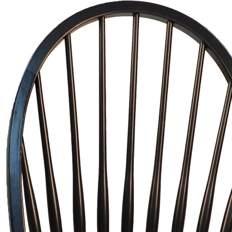 Black Wood Windsor Back Dining Side Chair Homeroots Kitchen & Dining