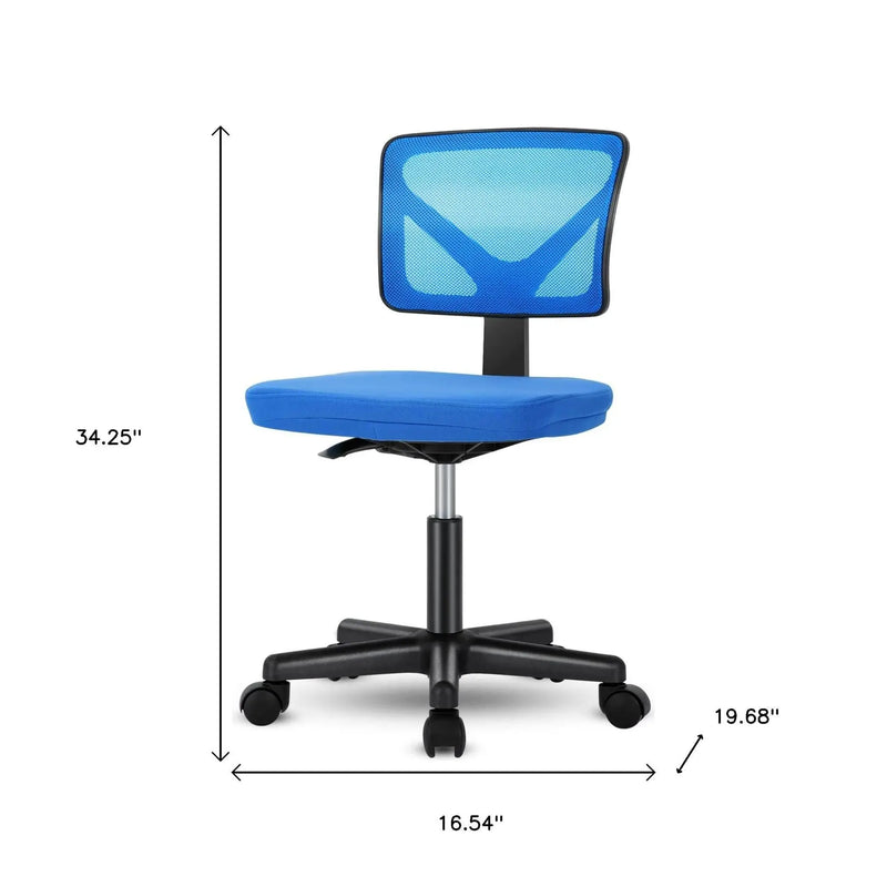Black and Blue Adjustable Height Swivel Rolling Office Chair Homeroots Office