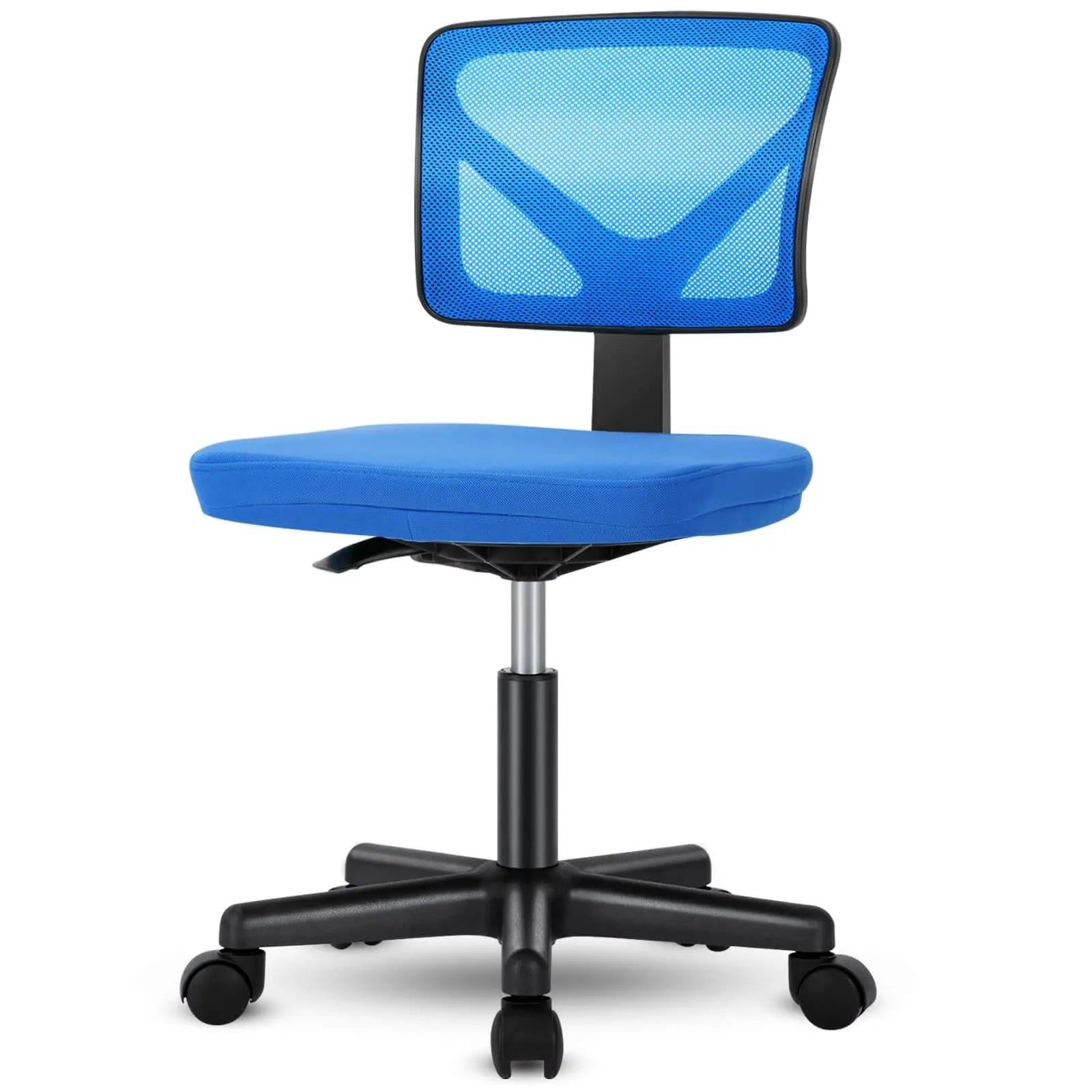 Black and Blue Adjustable Height Swivel Rolling Office Chair Homeroots Office