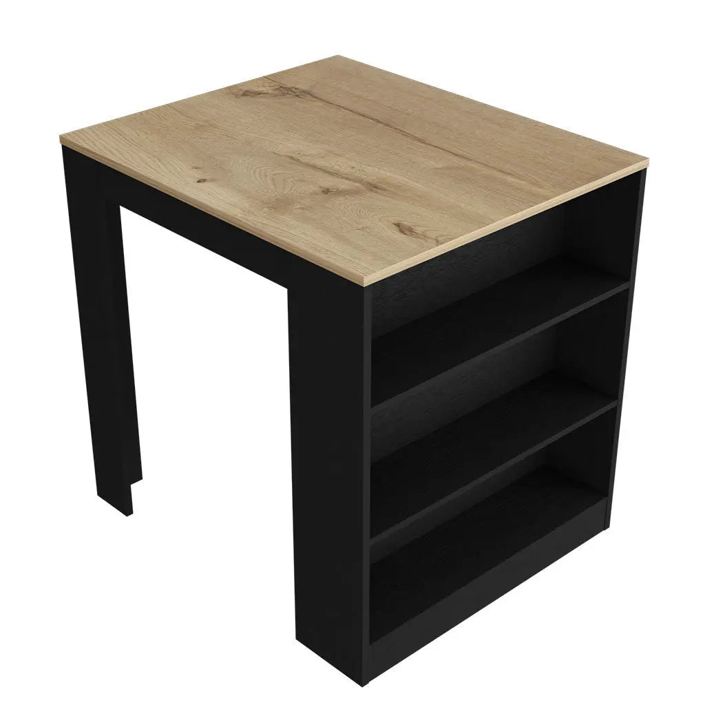 Black and Brown 36" Kitchen Island With Storage Homeroots Kitchen & Dining