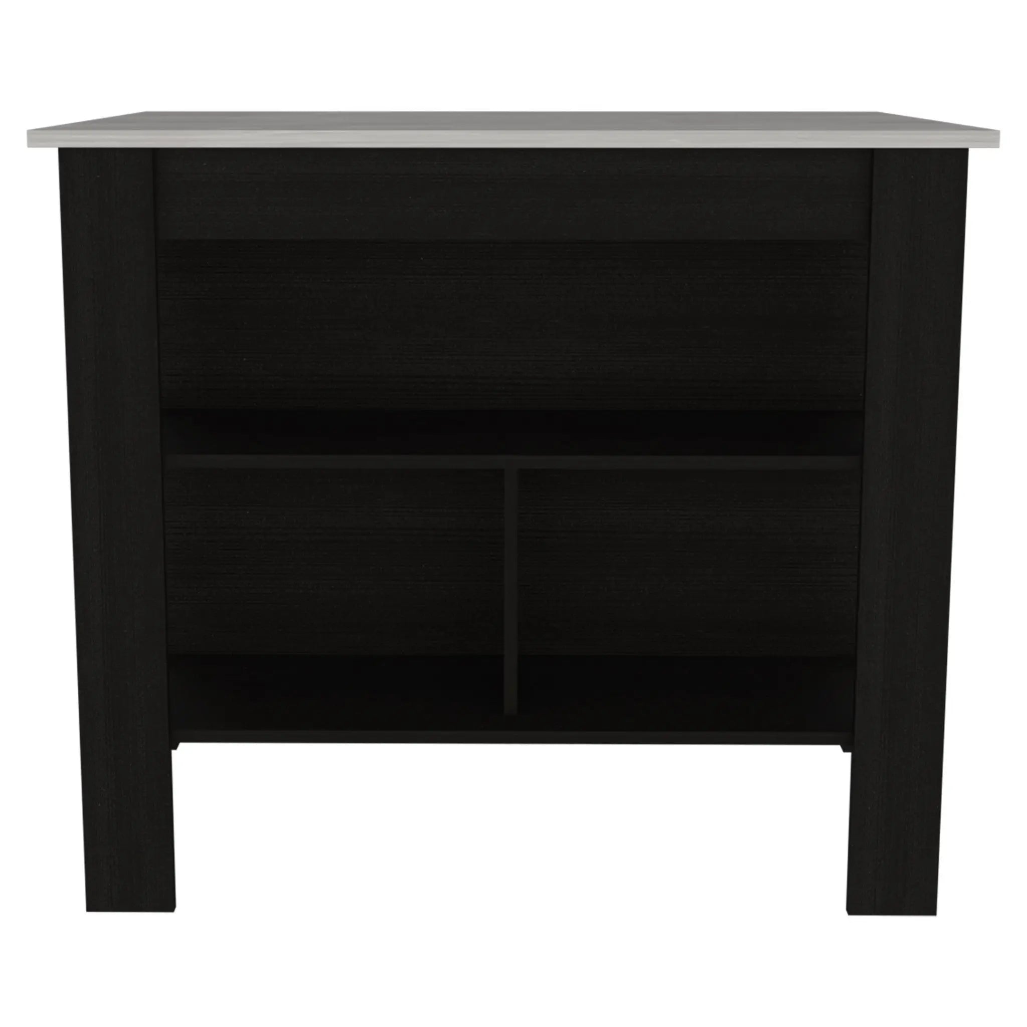 Black and Ivory 41" Kitchen Island With Storage Homeroots Kitchen & Dining