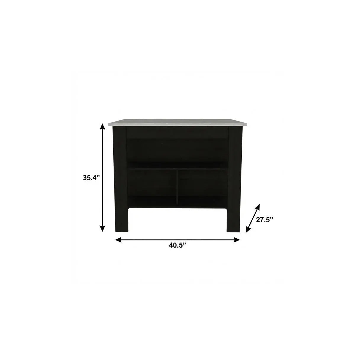 Black and Ivory 41" Kitchen Island With Storage Homeroots Kitchen & Dining
