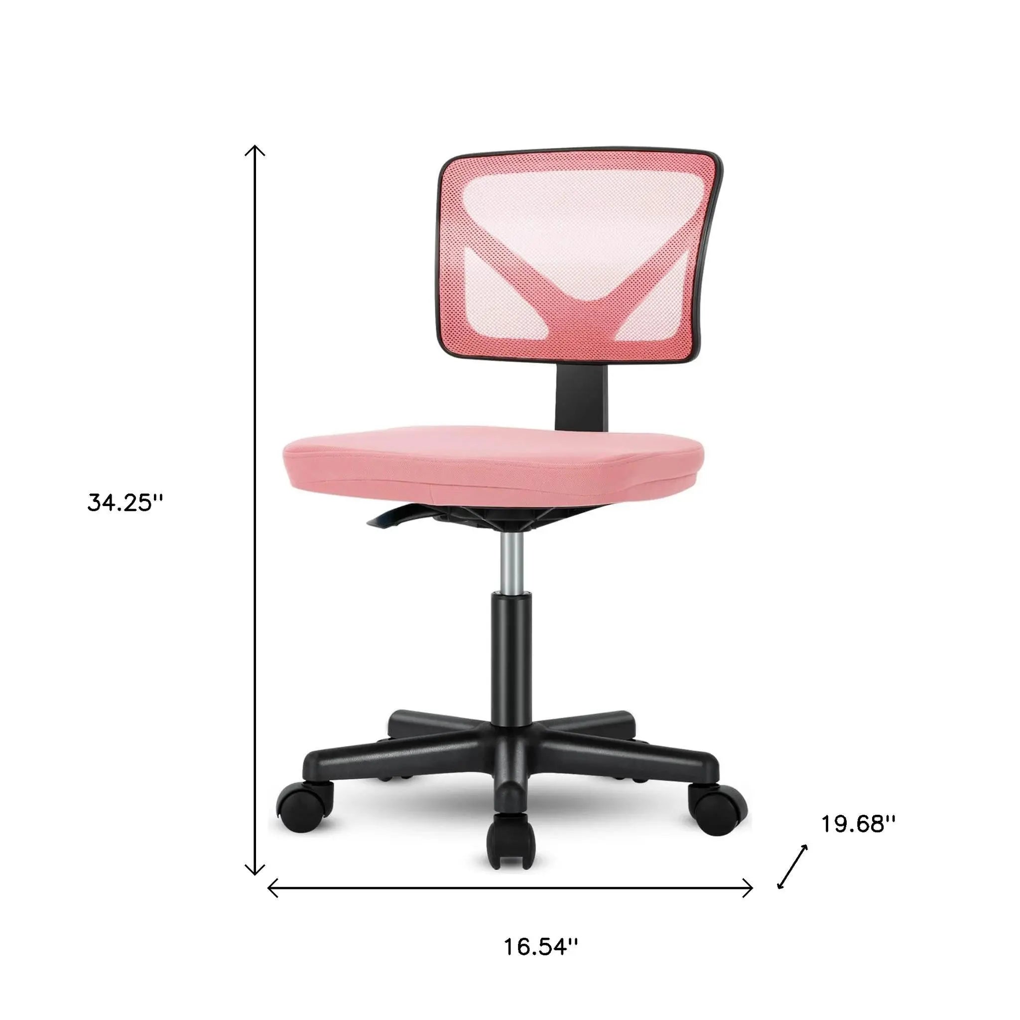 Black and Pink Adjustable Height Swivel Rolling Office Chair Homeroots Office