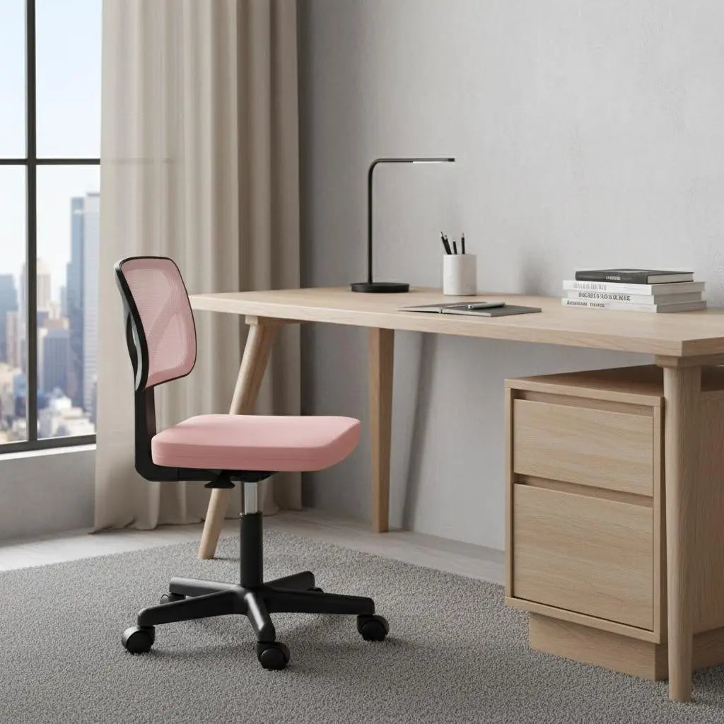Black and Pink Adjustable Height Swivel Rolling Office Chair Homeroots Office