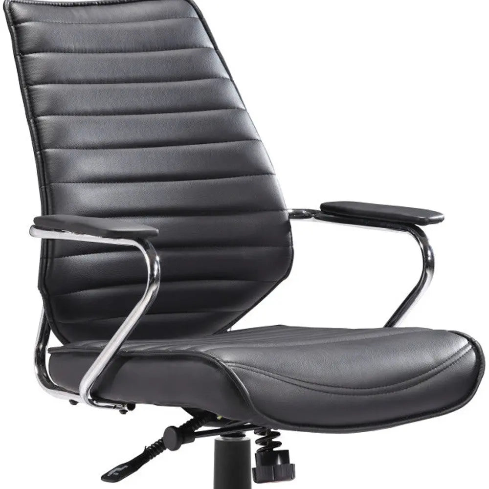 Black and Silver Adjustable Height Swivel Rolling Office Chair Homeroots Office