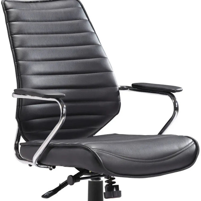 Black and Silver Adjustable Height Swivel Rolling Office Chair Homeroots Office