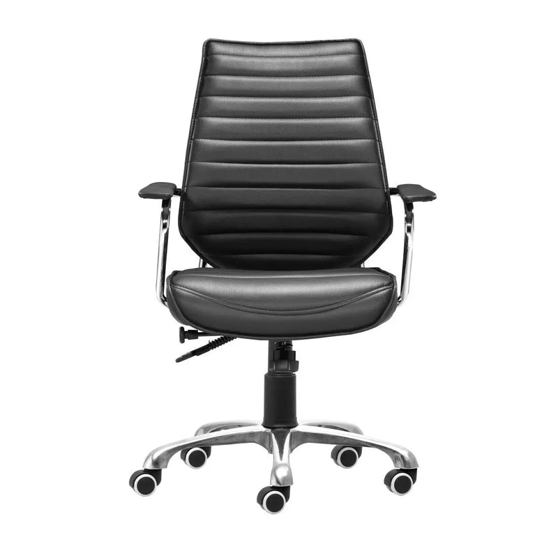 Black and Silver Adjustable Height Swivel Rolling Office Chair Homeroots Office