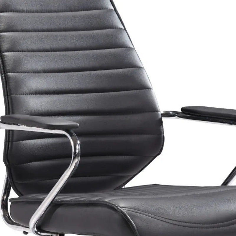 Black and Silver Adjustable Height Swivel Rolling Office Chair Homeroots Office