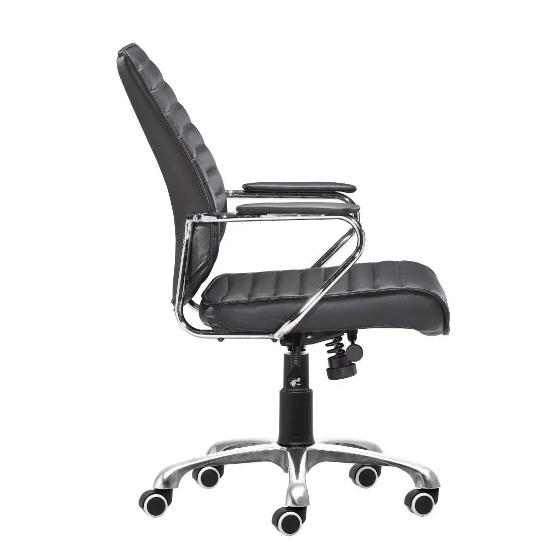 Black and Silver Adjustable Height Swivel Rolling Office Chair Homeroots Office
