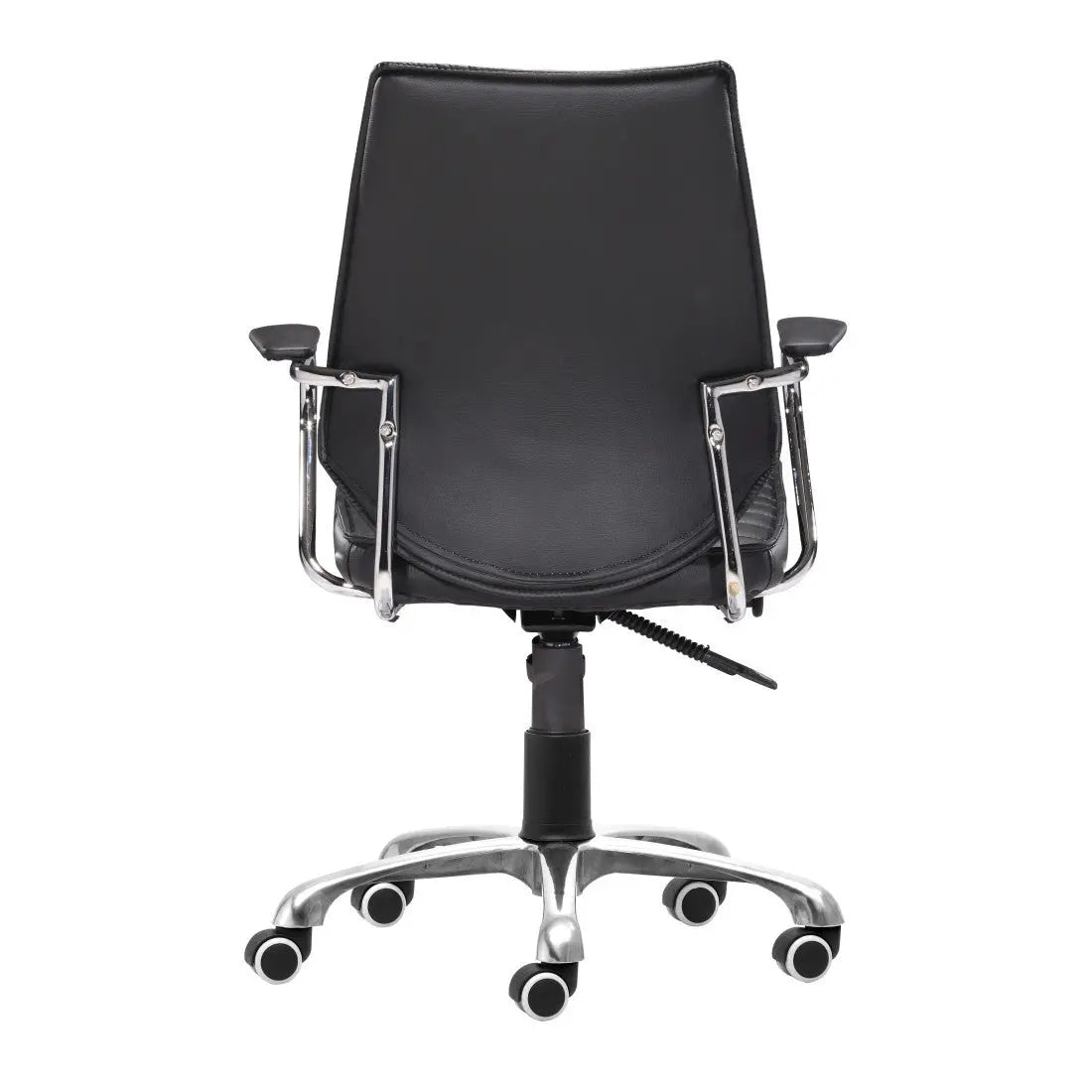 Black and Silver Adjustable Height Swivel Rolling Office Chair Homeroots Office