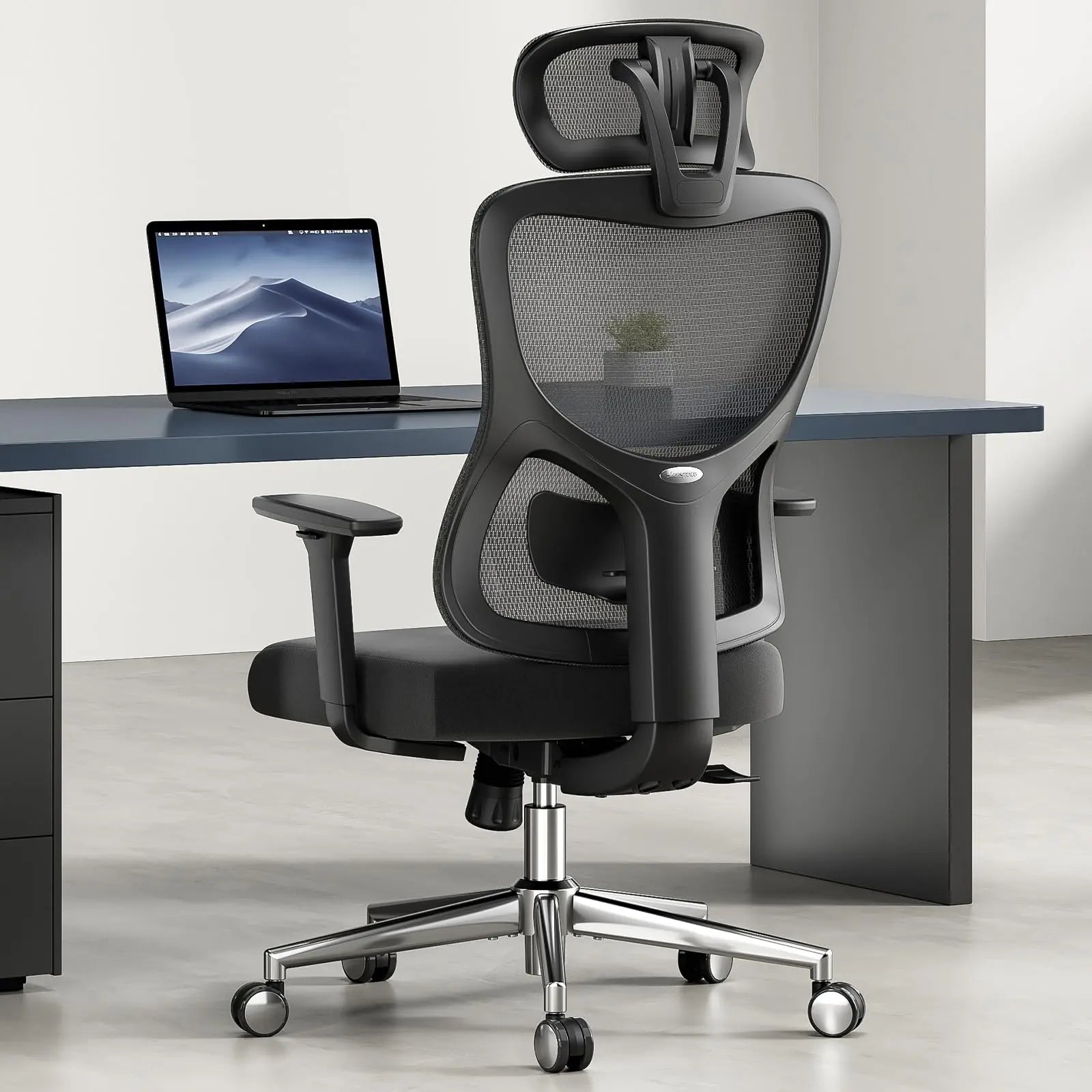 Black and Silver Adjustable Height Swivel Rolling Office Chair Homeroots Office