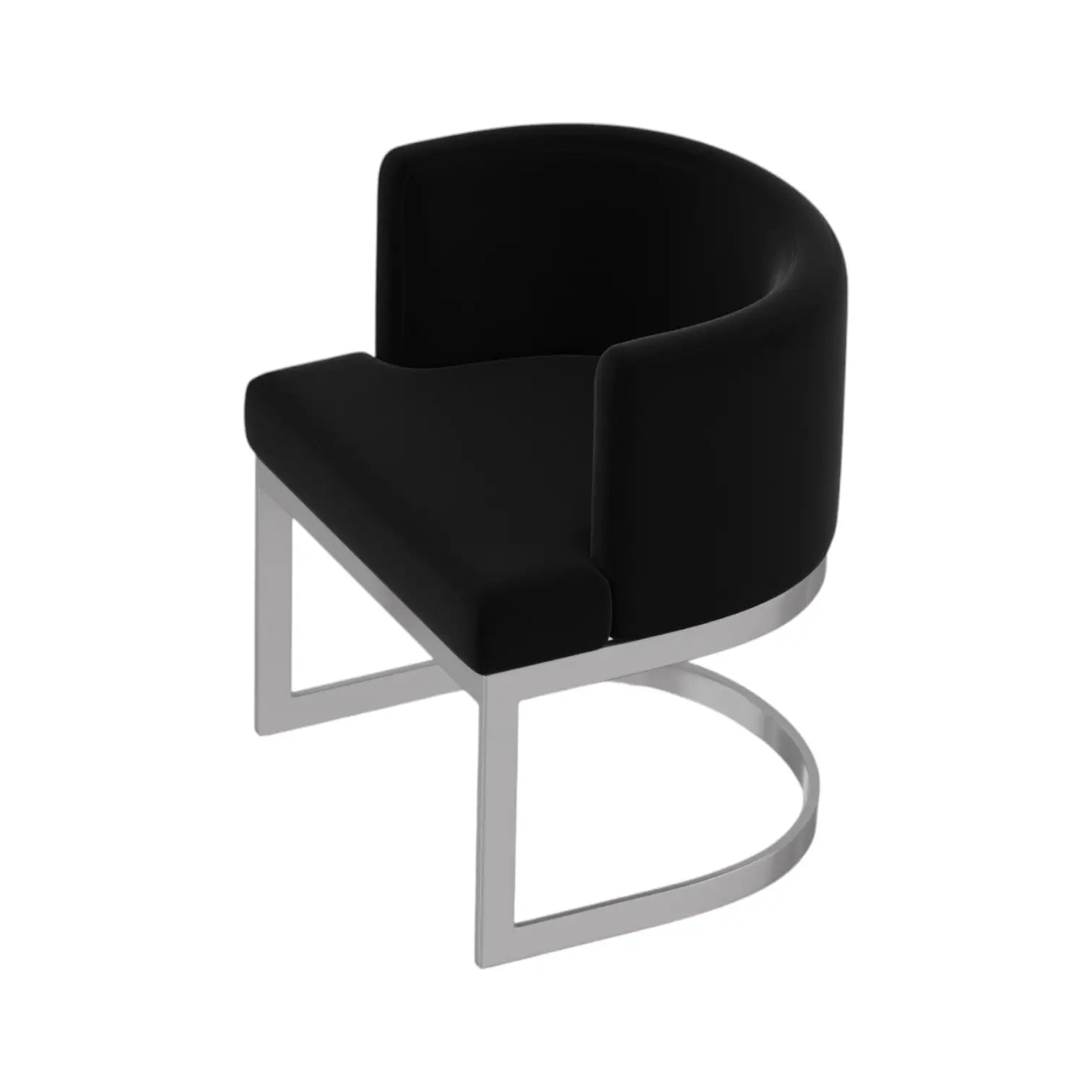 Black and Silver Fabric Wing Back Dining Side Chair Homeroots Kitchen & Dining