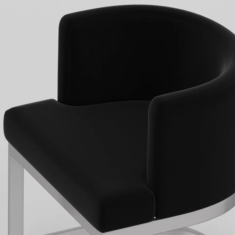 Black and Silver Fabric Wing Back Dining Side Chair Homeroots Kitchen & Dining