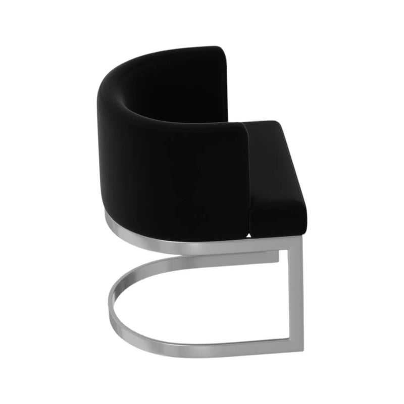 Black and Silver Fabric Wing Back Dining Side Chair Homeroots Kitchen & Dining