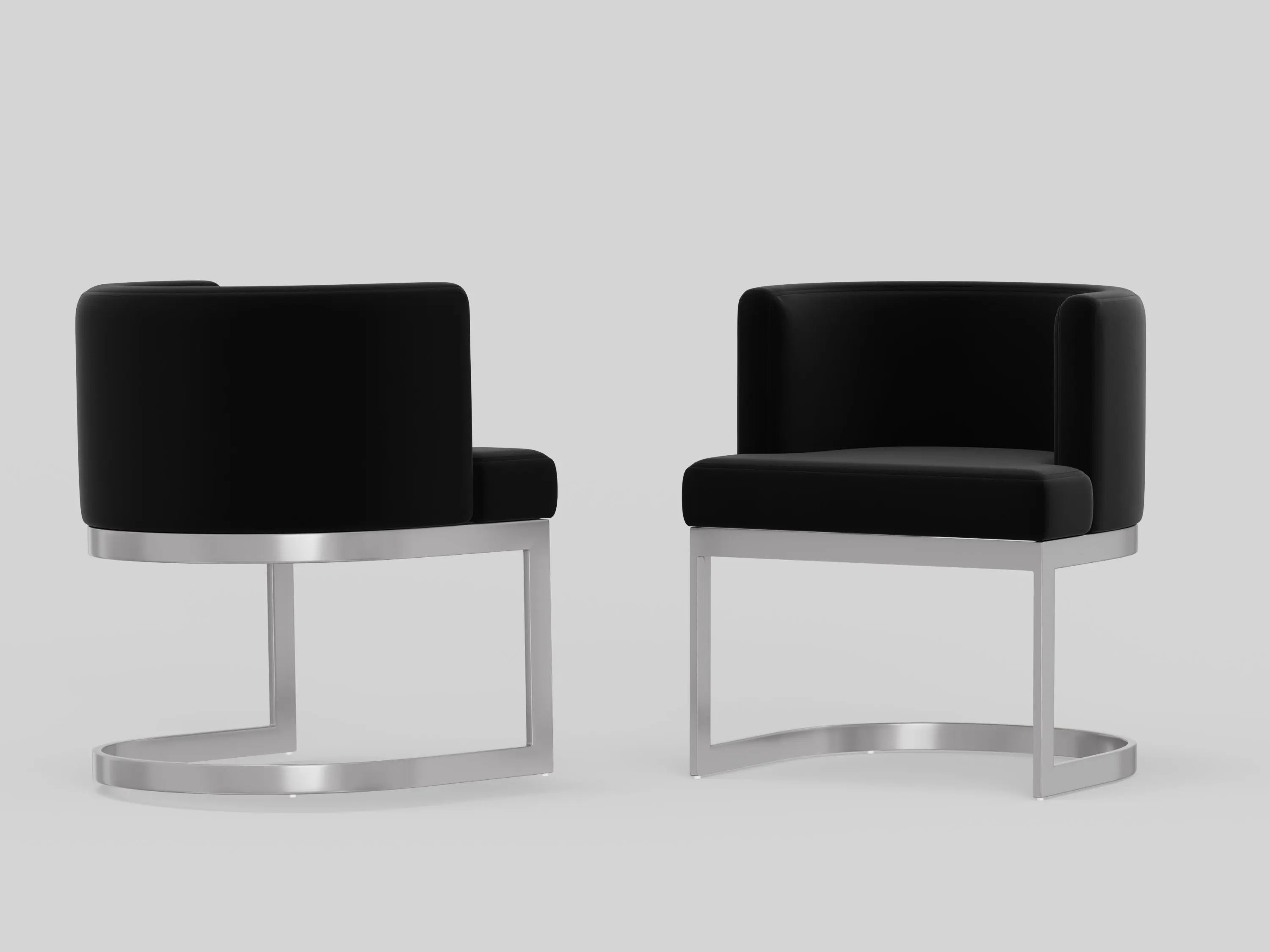 Black and Silver Fabric Wing Back Dining Side Chair Homeroots Kitchen & Dining