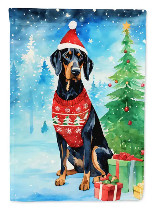 Black and Tan Coonhound Christmas Garden Flag Caroline's Treasures