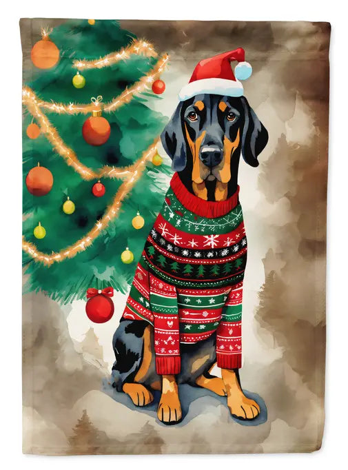 Black and Tan Coonhound Christmas Garden Flag Caroline's Treasures
