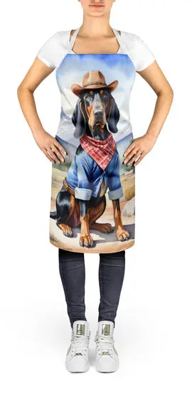 Black and Tan Coonhound Cowboy Welcome Apron Caroline's Treasures