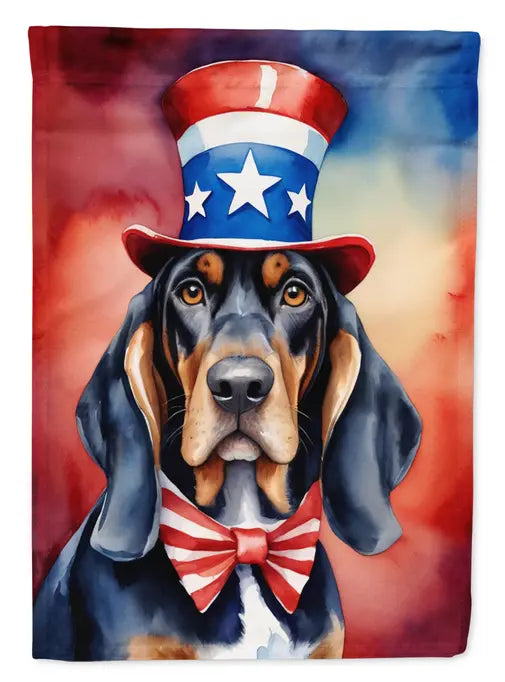 Black and Tan Coonhound Patriotic American Garden Flag Caroline's Treasures