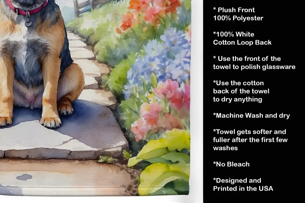 Black and Tan Coonhound Spring Path Pair of Pot Holders Caroline's Treasures
