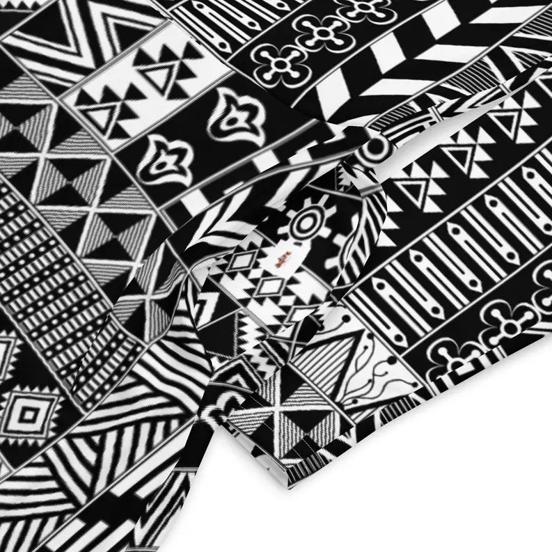 Black and White Print Midi Dress Adirelounge