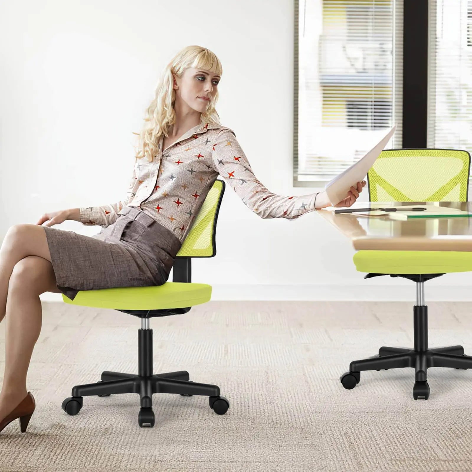 Black and Yellow Adjustable Height Swivel Rolling Office Chair Homeroots Office