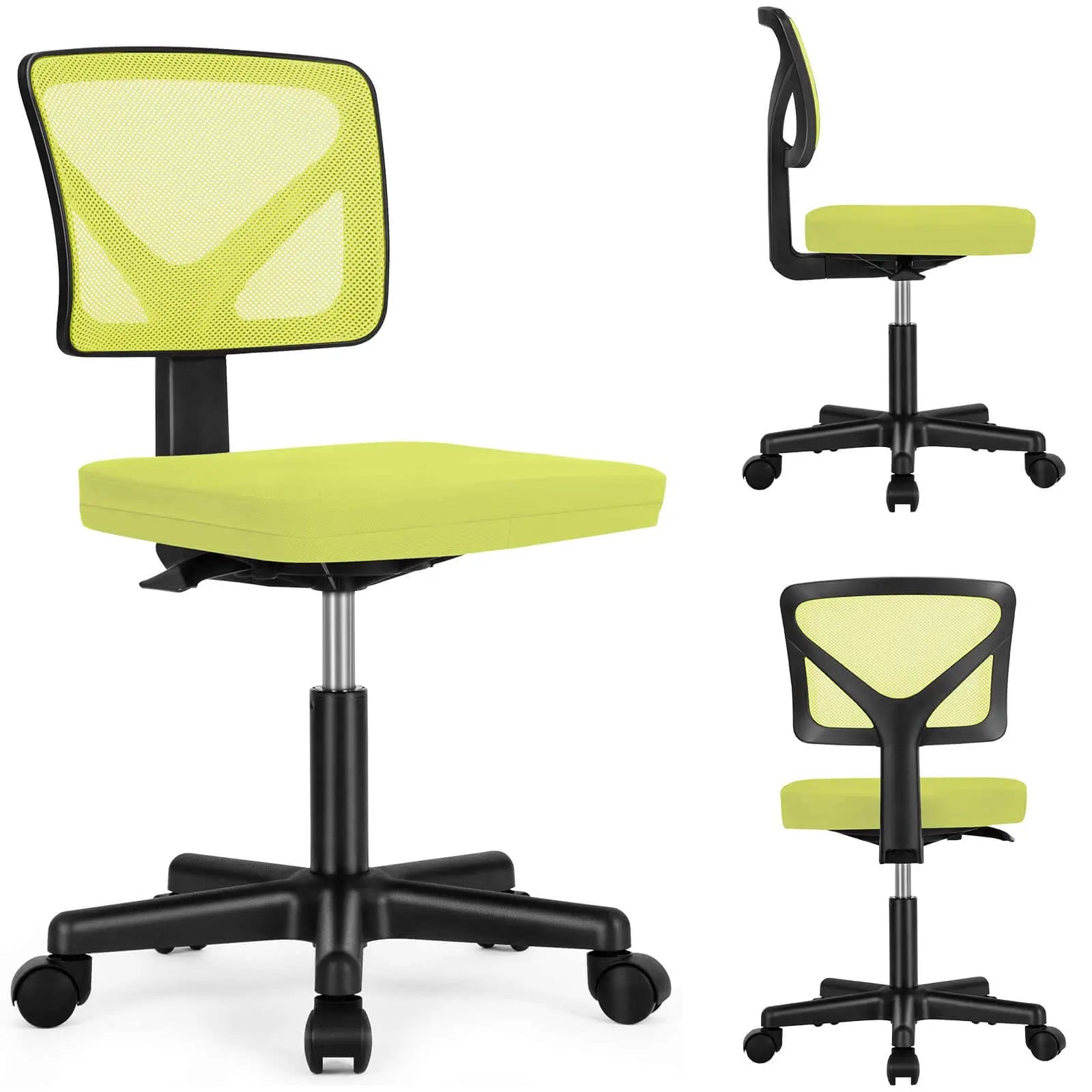 Black and Yellow Adjustable Height Swivel Rolling Office Chair Homeroots Office