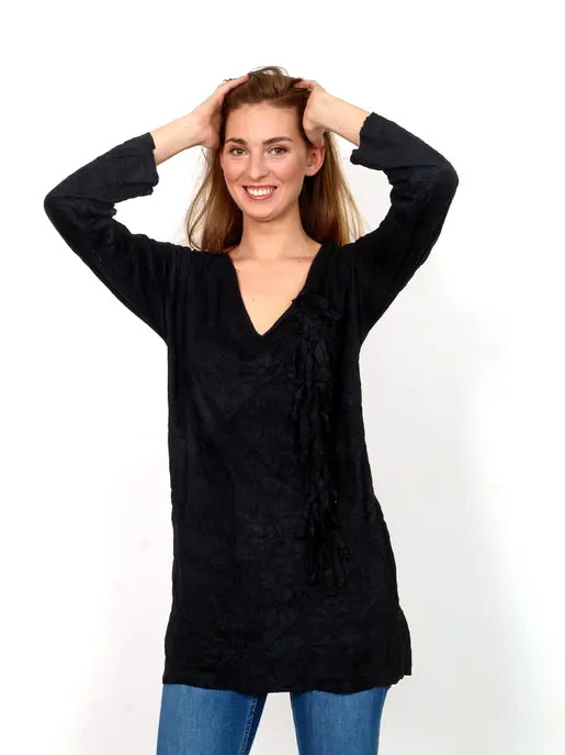 Black long  sleeve  tunic Raul E New York