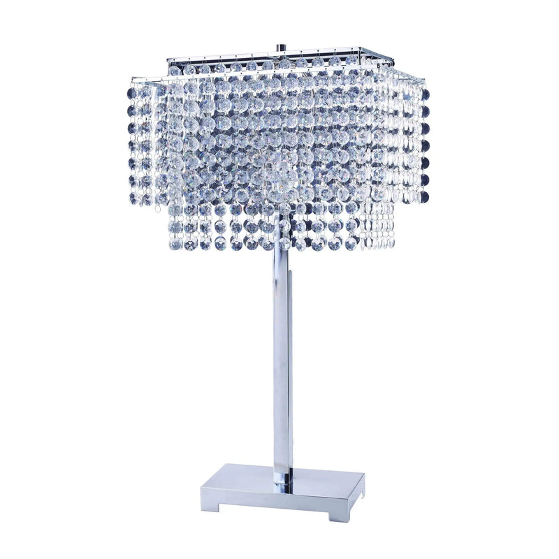 Bling Glam Faux Crystal Rectangular Table Lamp Homeroots Lighting