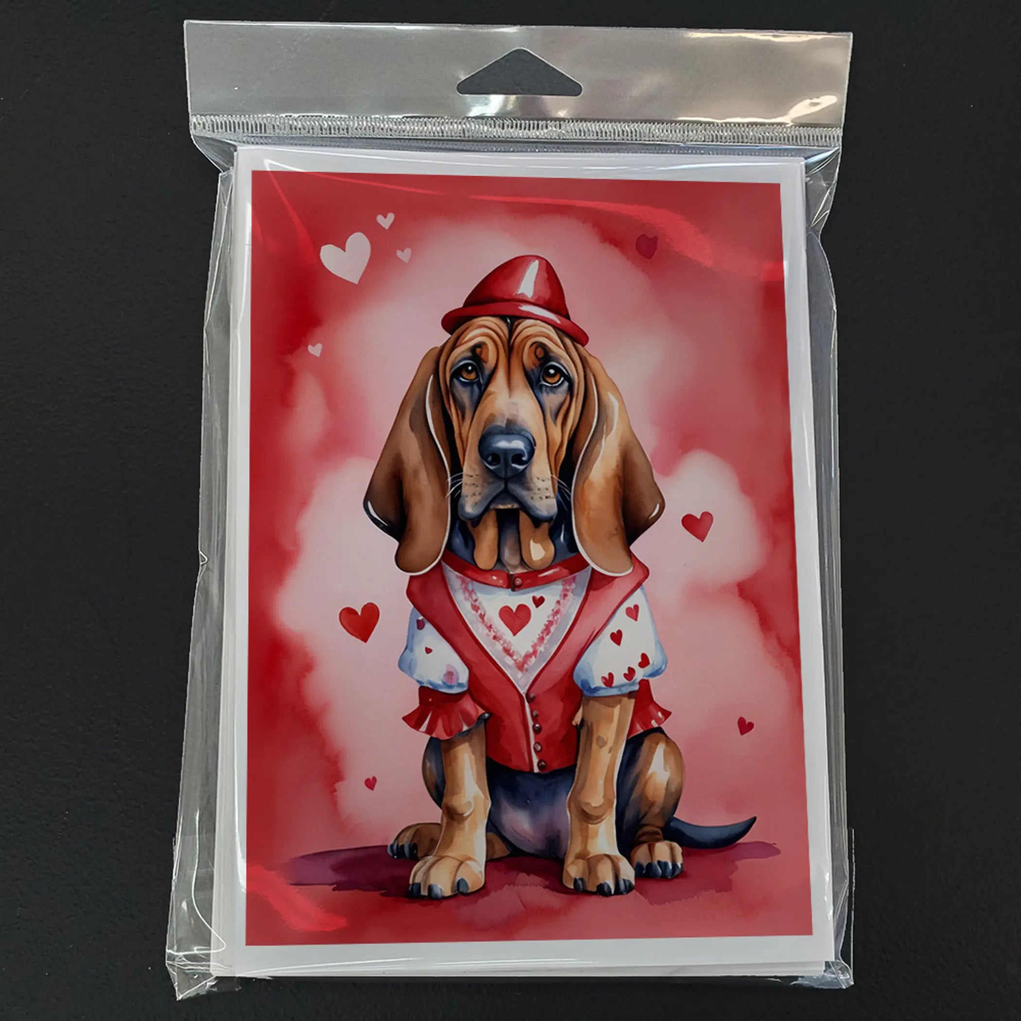 Bloodhound My Valentine Greeting Cards Pack of 8 Caroline's Treasures