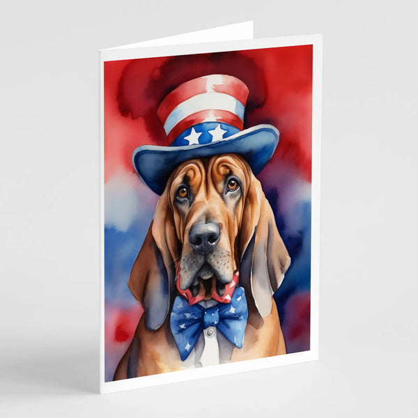 Bloodhound Patriotic American Greeting Cards Pack of 8 Caroline's Treasures