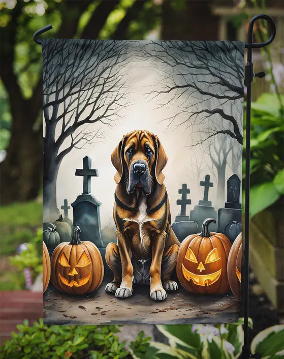 Bloodhound Spooky Halloween Garden Flag Caroline's Treasures