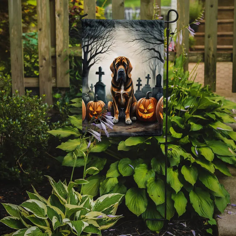 Bloodhound Spooky Halloween Garden Flag Caroline's Treasures