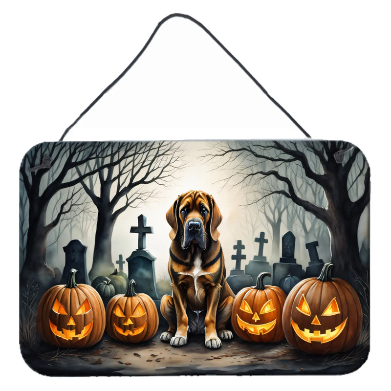 Bloodhound Spooky Halloween Wall or Door Hanging Prints Caroline's Treasures