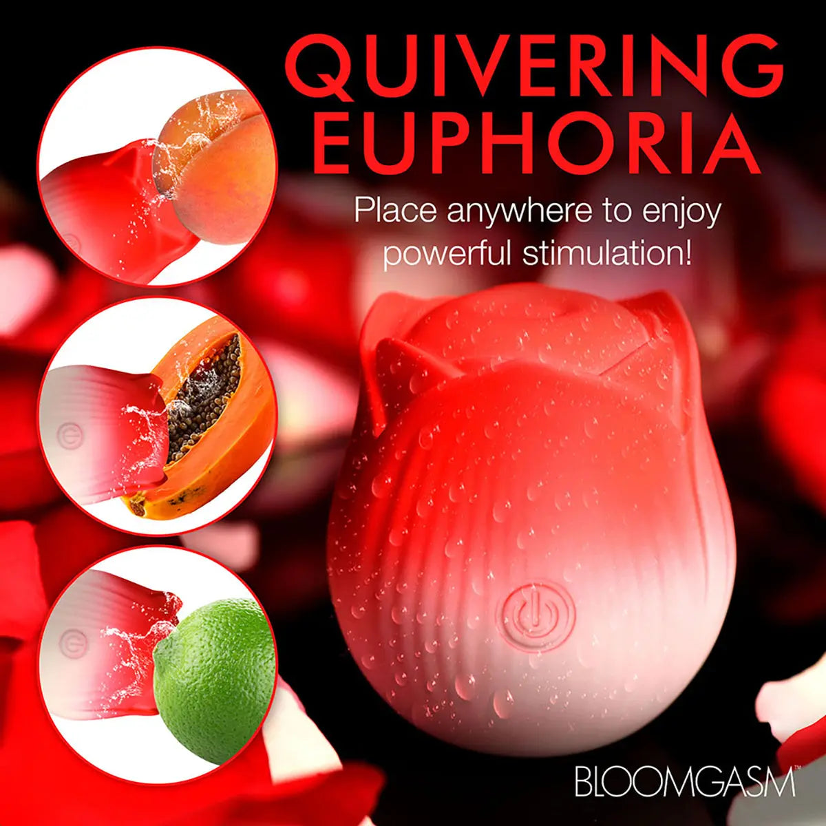 Bloomgasm Pulsing Petals Throbbing Rose Stimulator Red XR Brands