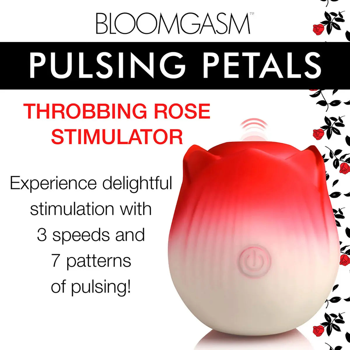 Bloomgasm Pulsing Petals Throbbing Rose Stimulator Red XR Brands