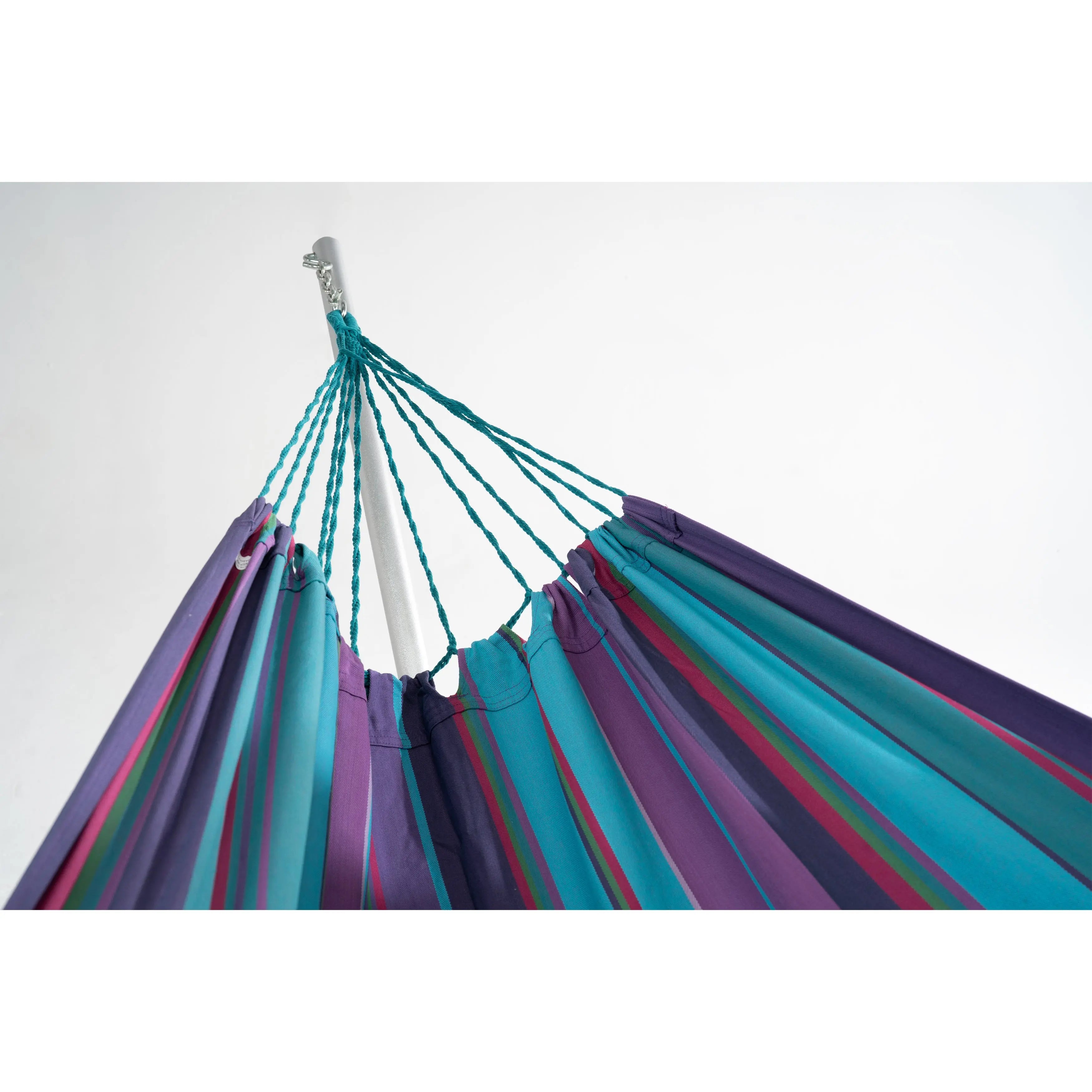 Blue And Purple Striped Single Spreader Bar Hammock Homeroots Outdoor