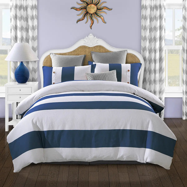 Blue And White King Cotton Washable Duvet Cover Set Homeroots Bed & Bath